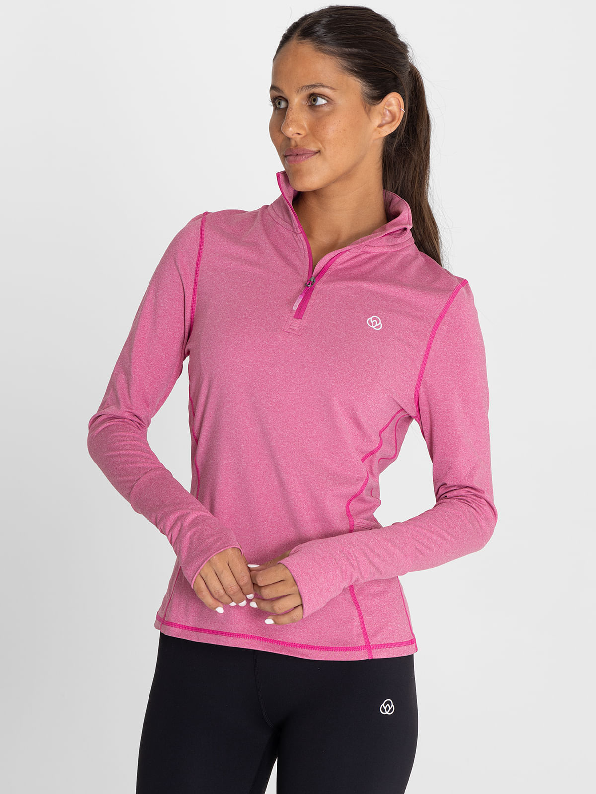 Primera Capa Mujer ML Half Zip Fucsia Bsoul