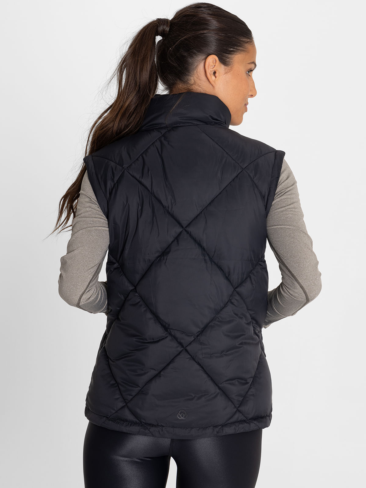 Parka Mujer Vest Quilted Negra Bsoul