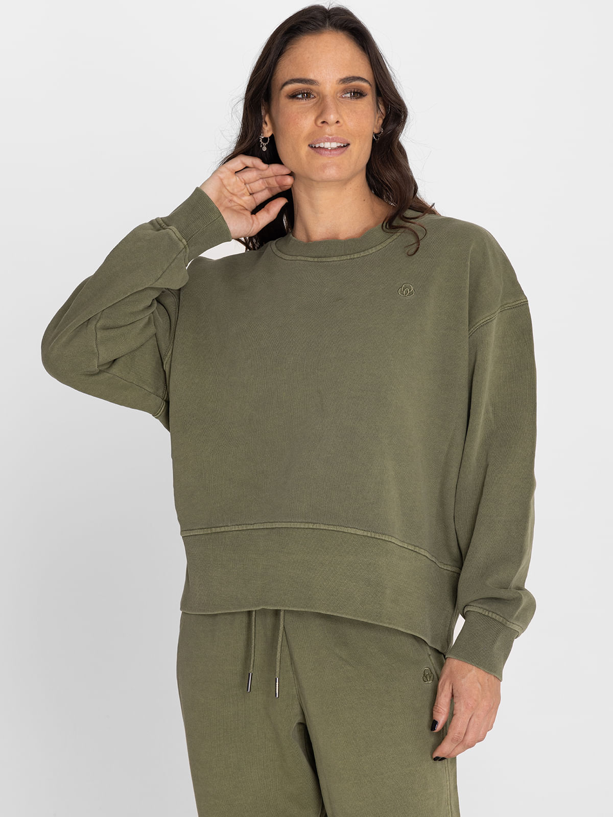 Polerón Mujer Creta Verde Musgo Bsoul