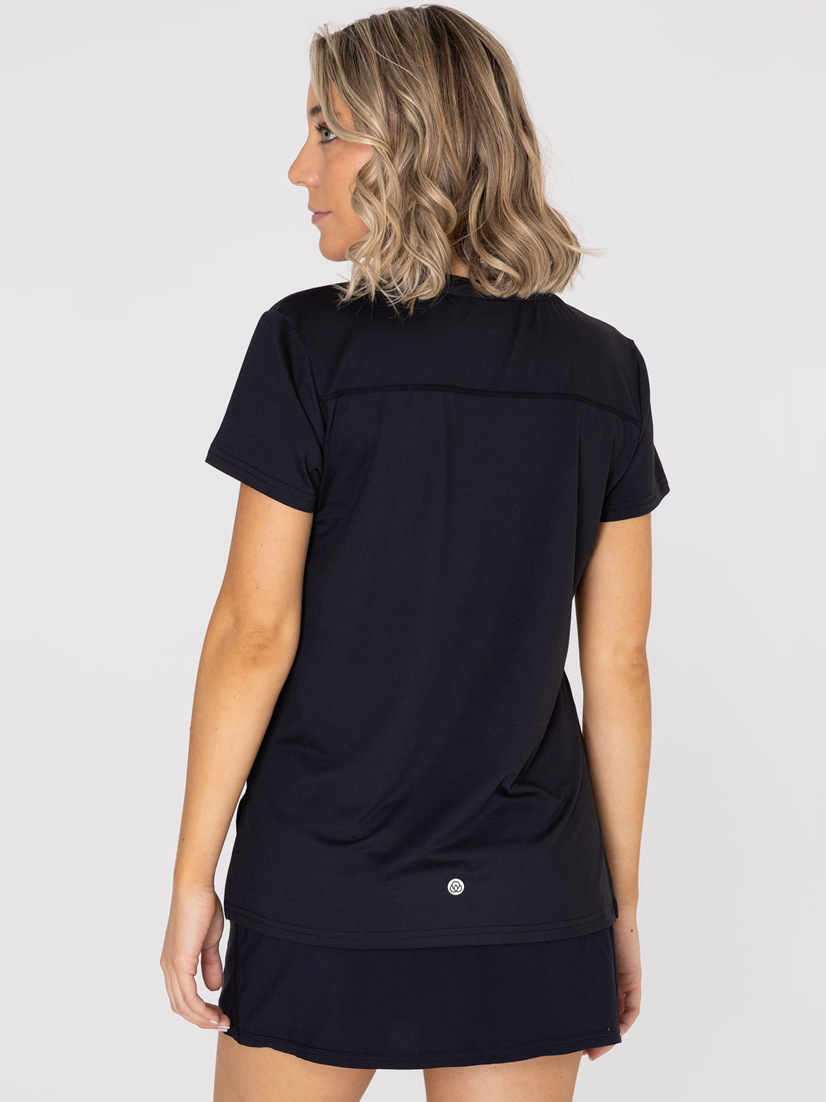 Polera Mujer Manga Corta V Neck Negro Bsoul