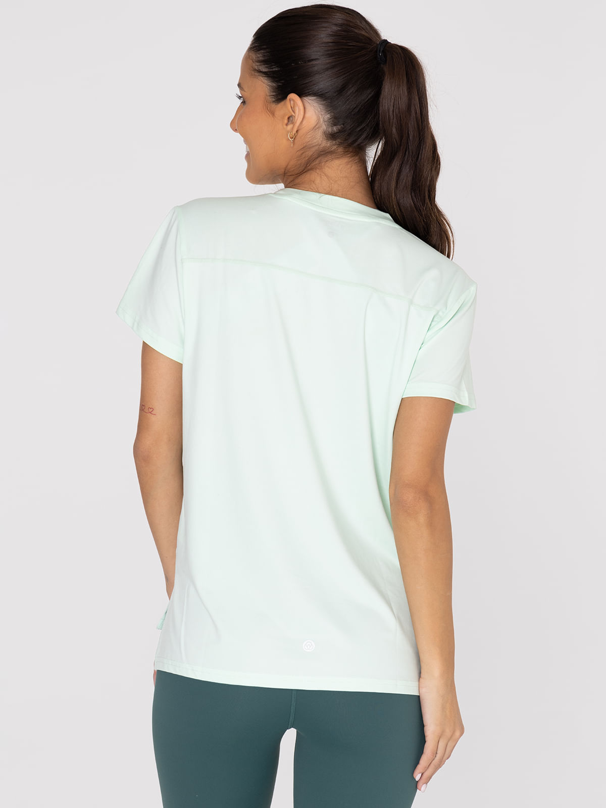 Polera Mujer Manga Corta V Neck Menta Bsoul