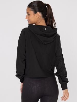 Polerón Mujer Half Zip Demi Negro Bsoul