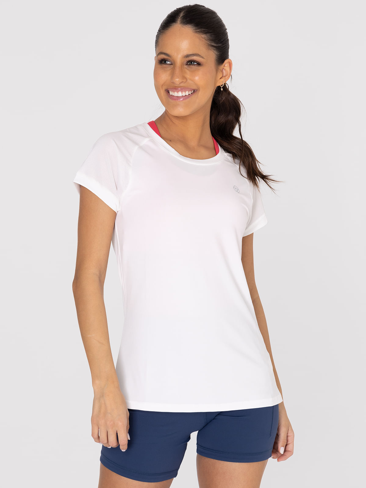 Polera Manga Corta  Mujer V Neck Blanca Bsoul