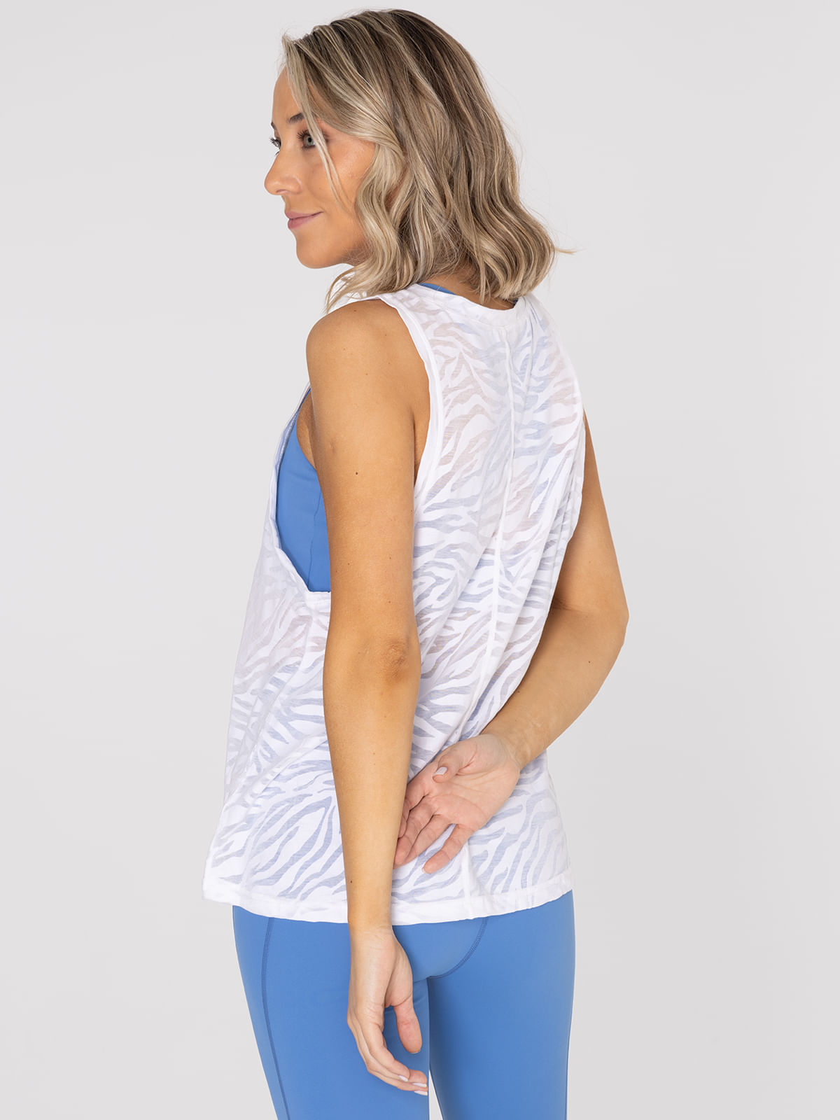 Polera Mujer Zebra Tank II Blanca Bsoul