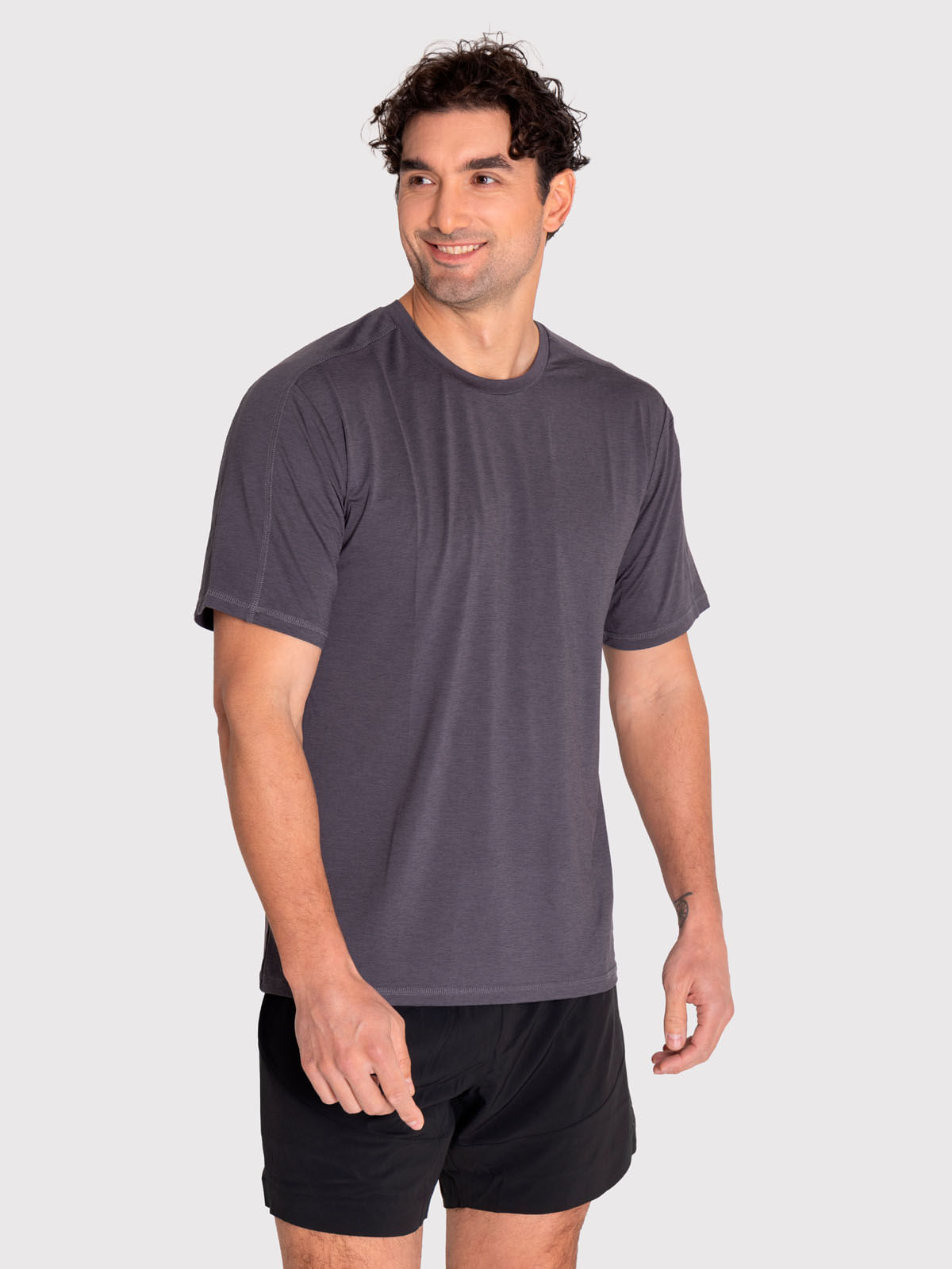 Polera Hombre Training T-Shirt Gris Oscuro Bsoul