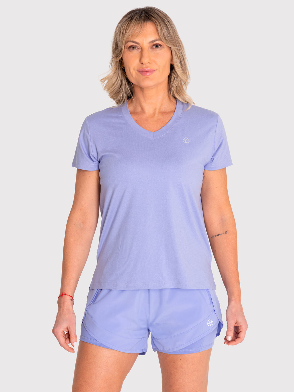 Polera Mujer Manga Corta V-Neck Lila Bsoul