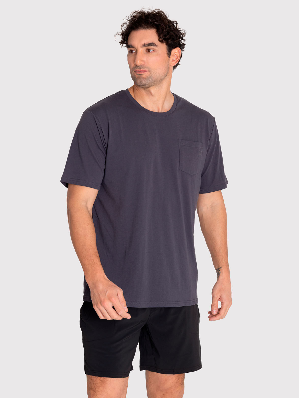 Polera Hombre Pocket T-Shirt Gris Oscuro Bsoul