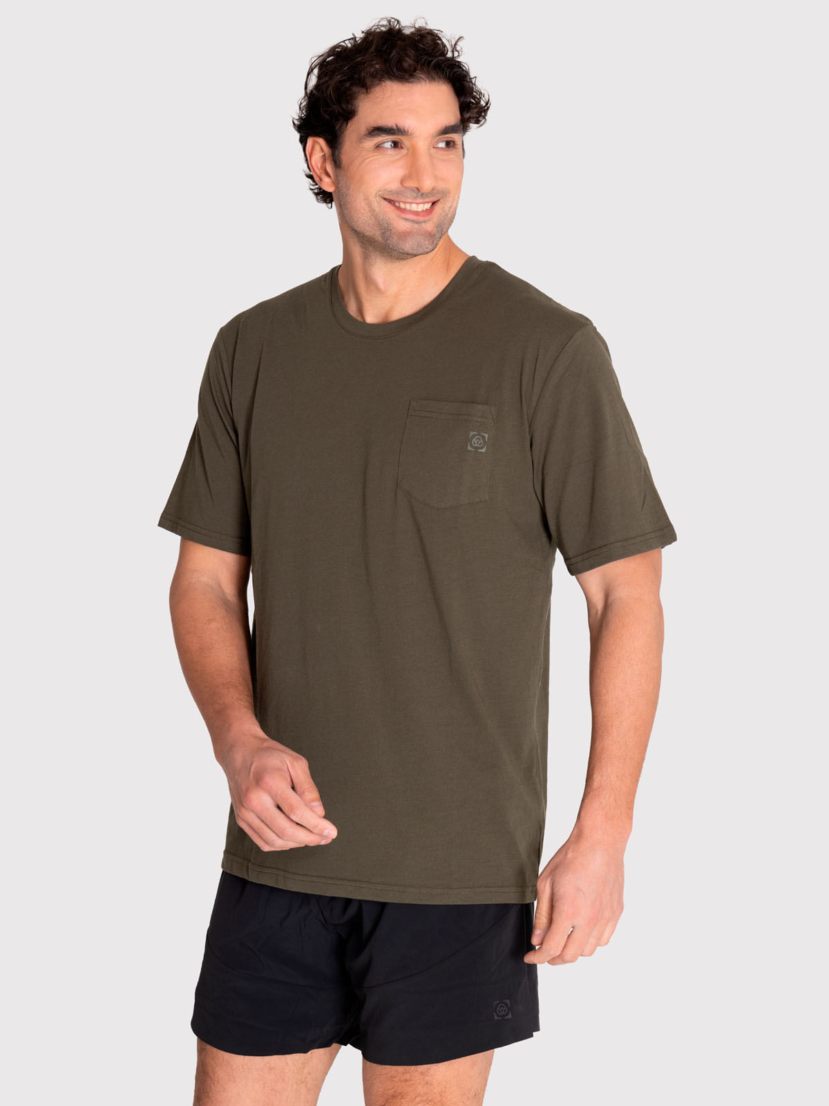 Polera Hombre Pocket T-Shirt Gris Verde Bsoul