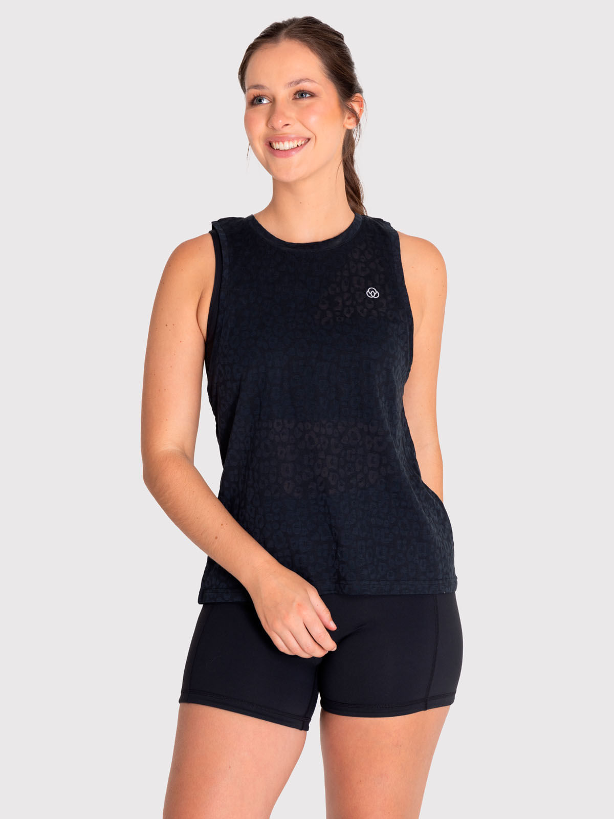 Polera Mujer Cheetah Tank Negra Bsoul