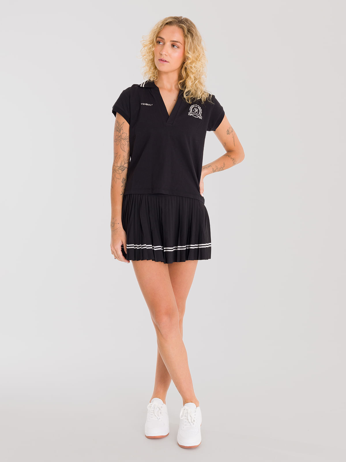 Polera Mujer Heritage Polo SME Negra Bsoul