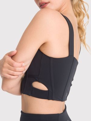 Peto Mujer Crop Top Pro Negro Bsoul