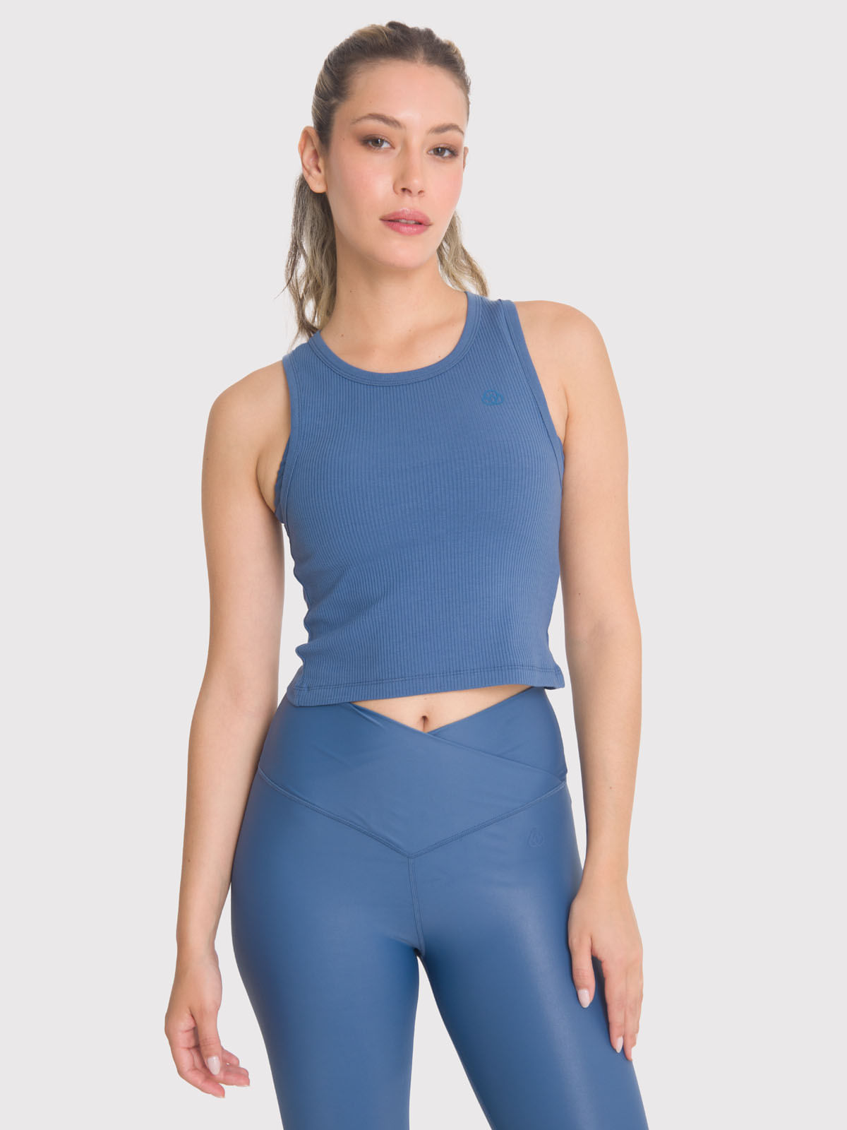 Polera Mujer Crop Tank Livia Azul Bsoul