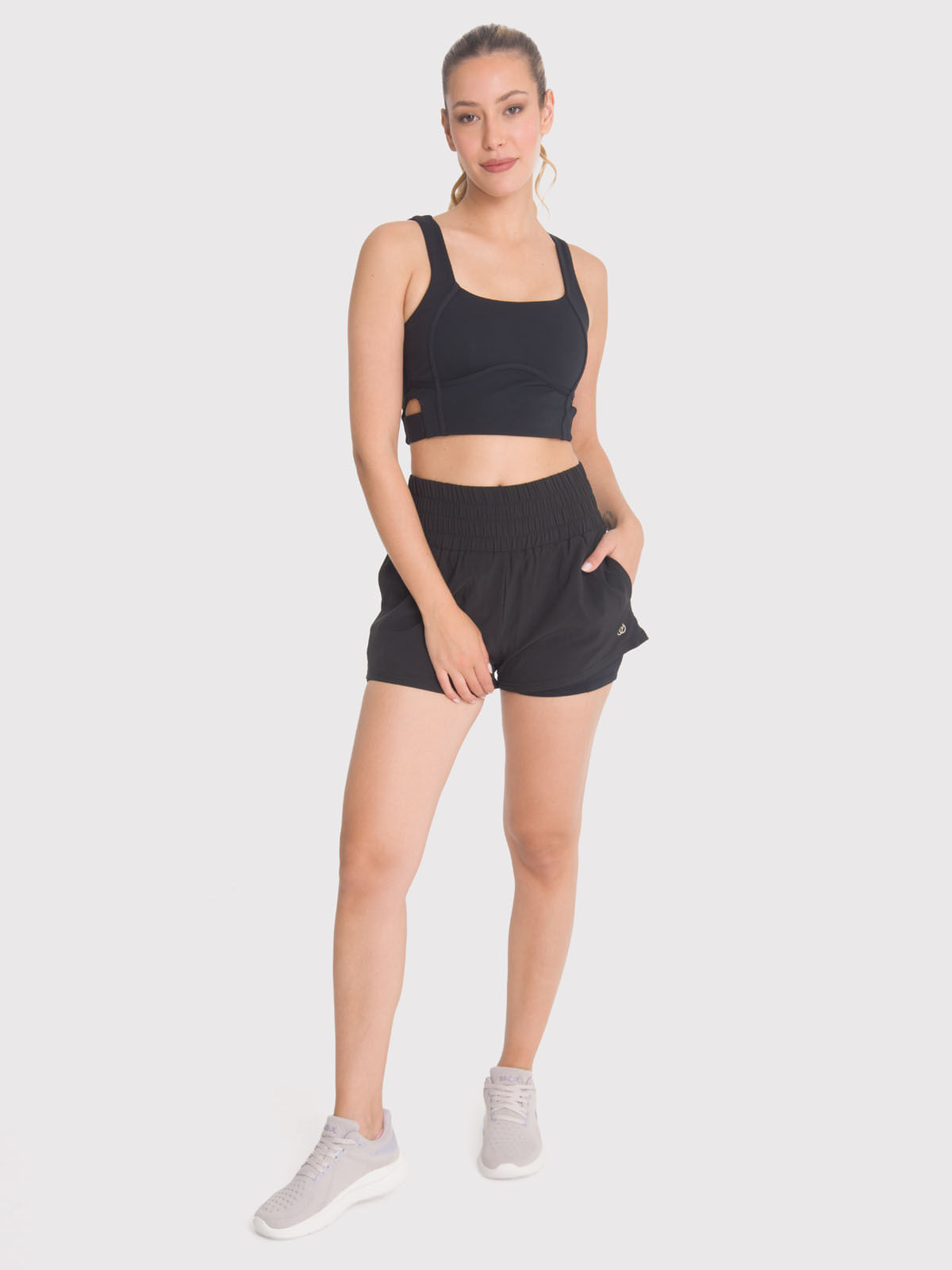 Short Mujer 2 in 1 Active Short Negro Bsoul