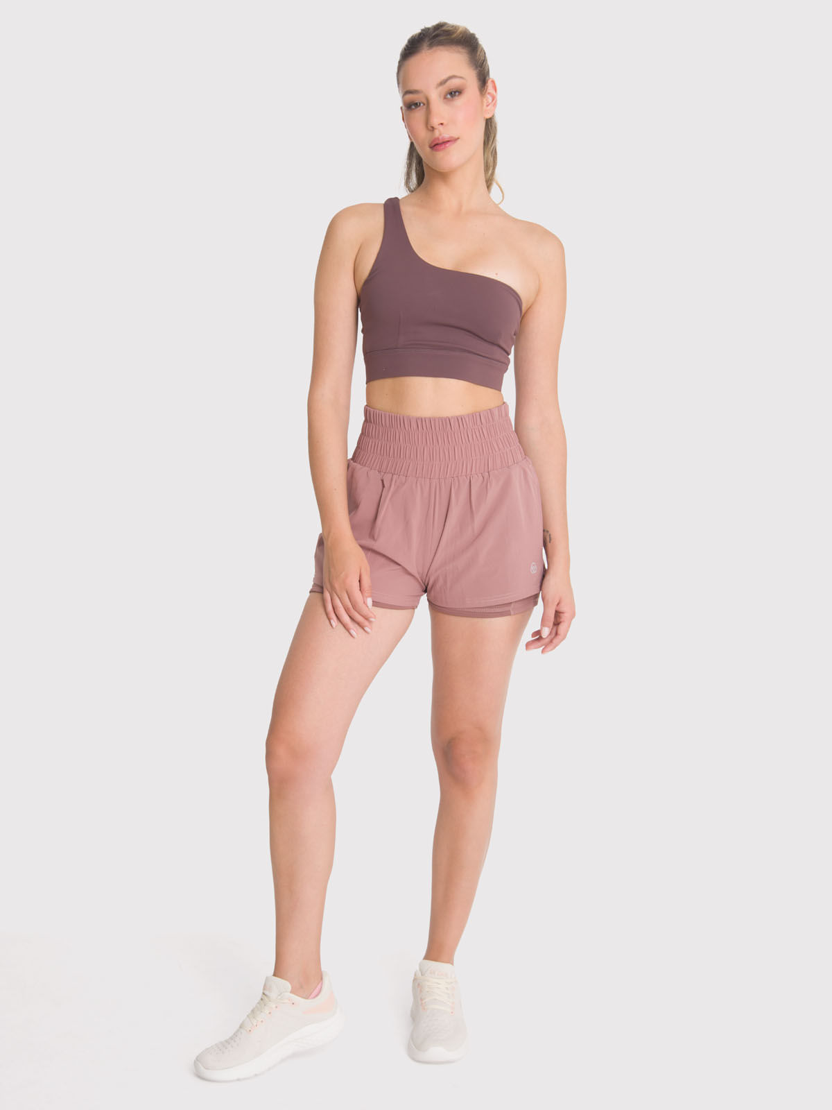 Short Mujer 2 in 1 Active Short Café Bsoul