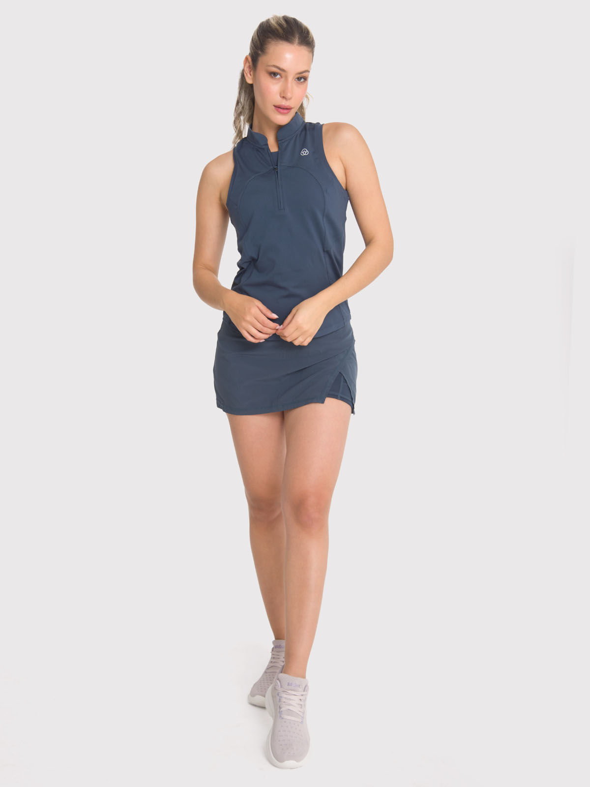 Polera Mujer Tank Half Zipper Azul Marino Bsoul