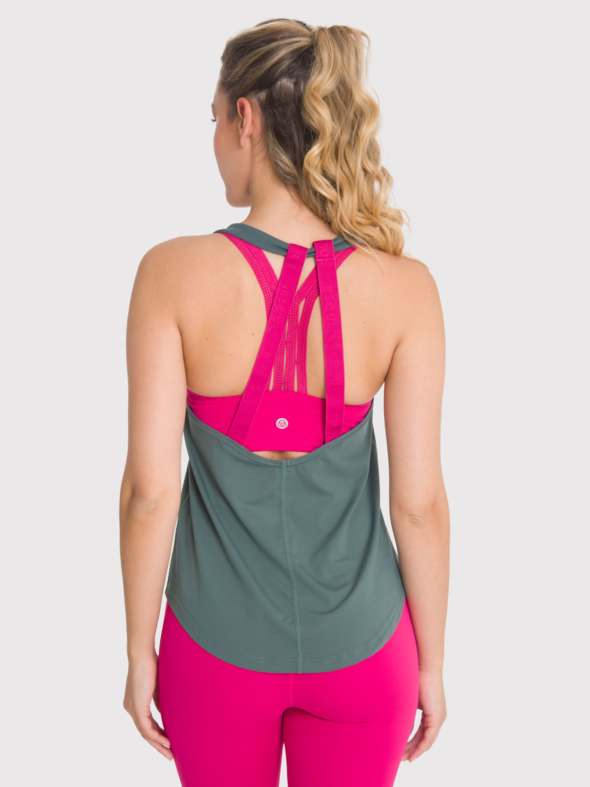 Polera Mujer Training Tank Verde Bsoul