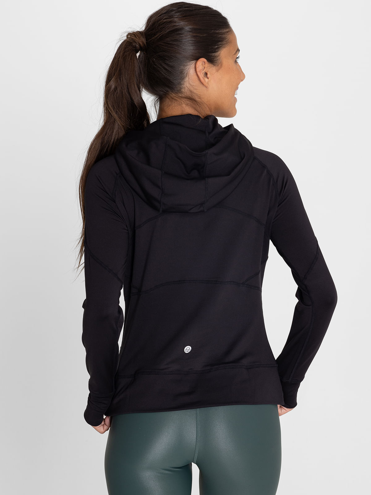 Poleron Mujer  F. Zip Hoodie Warmer Negra Bsoul