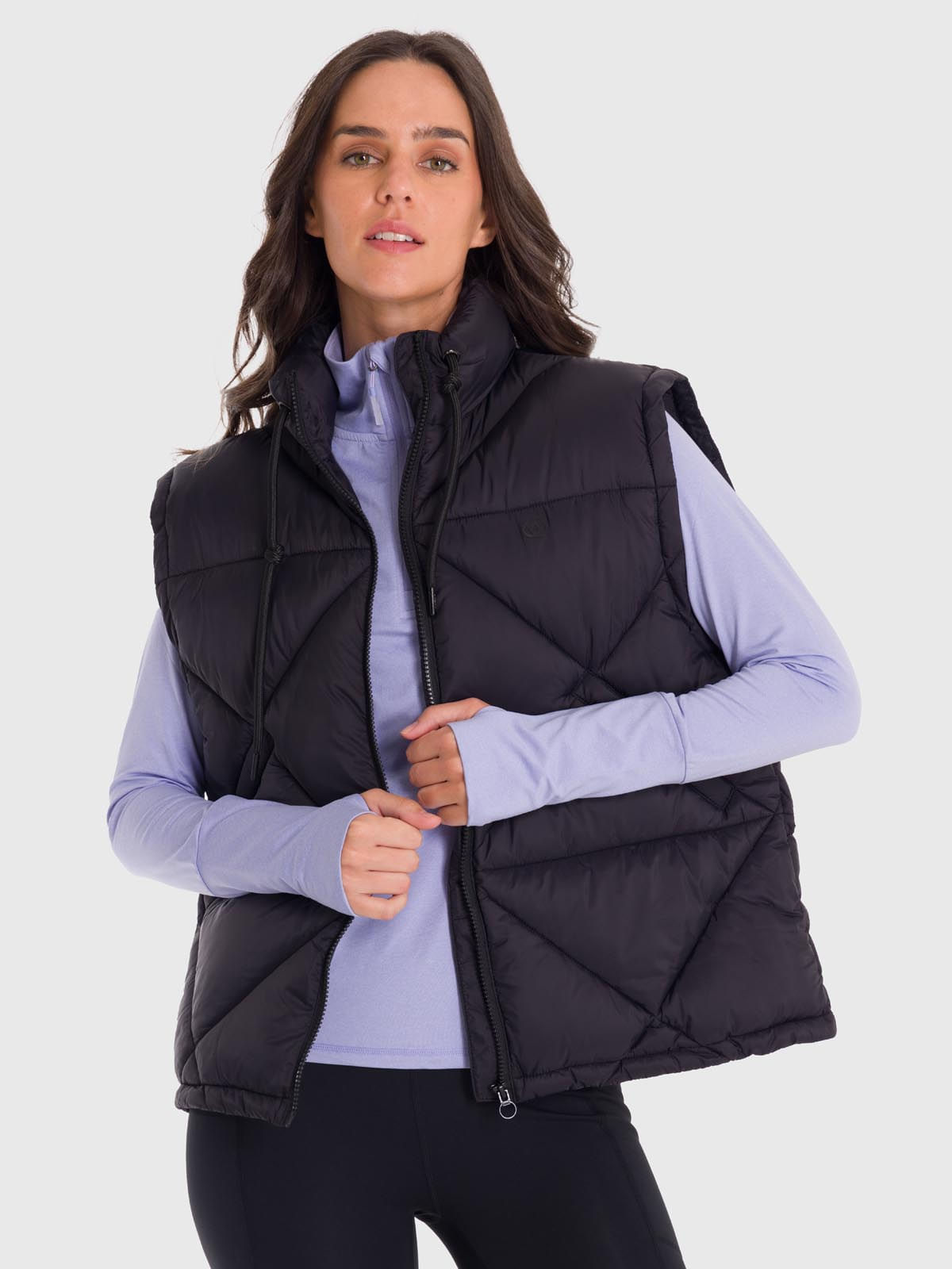 Parka Mujer Vest Quilted Negra Bsoul