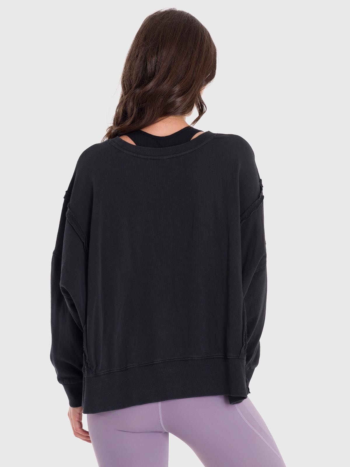 Polerón Mujer Oversize Crew II Negro Bsoul