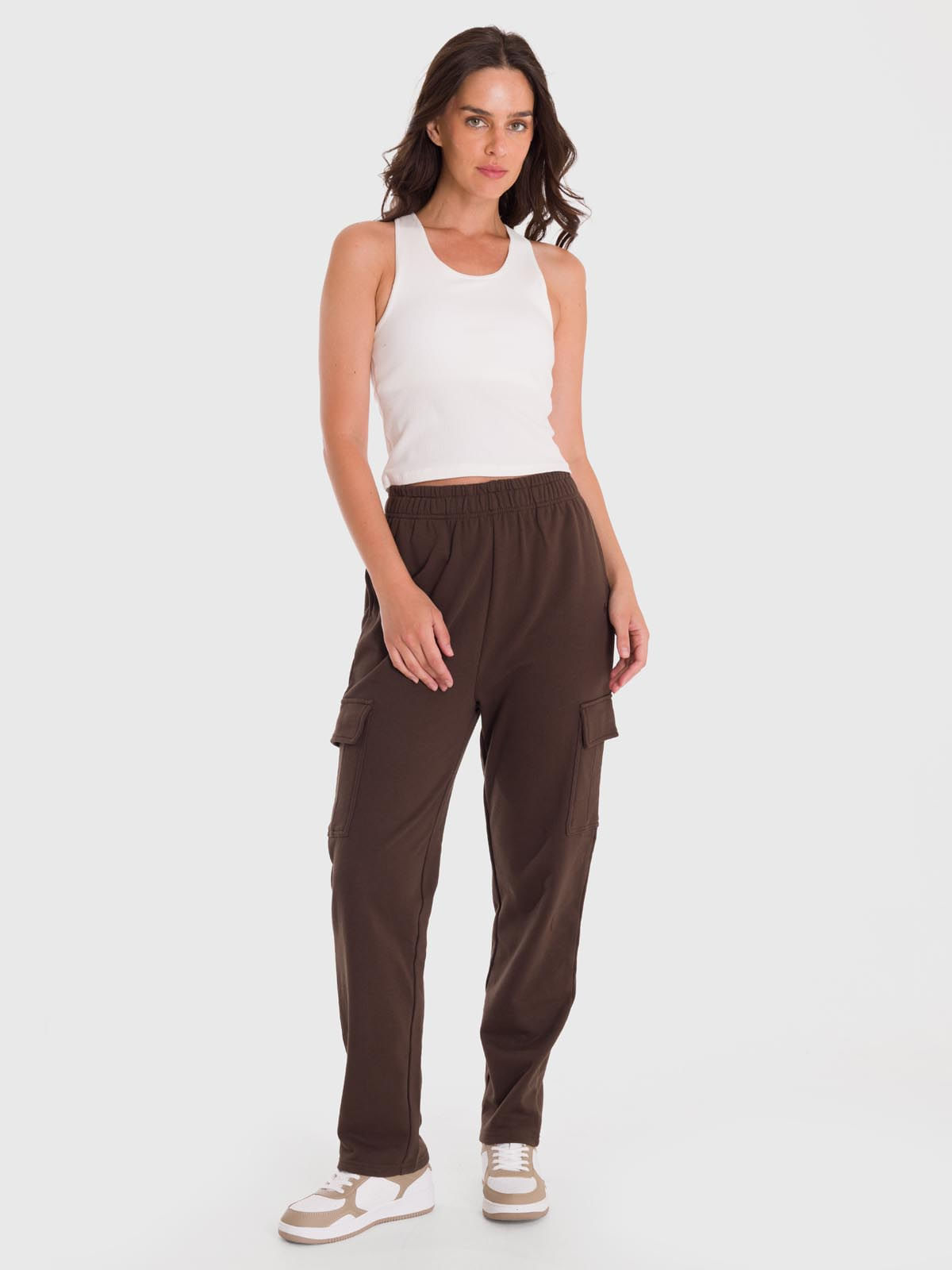 Pantalón Mujer Cargo Café Bsoul