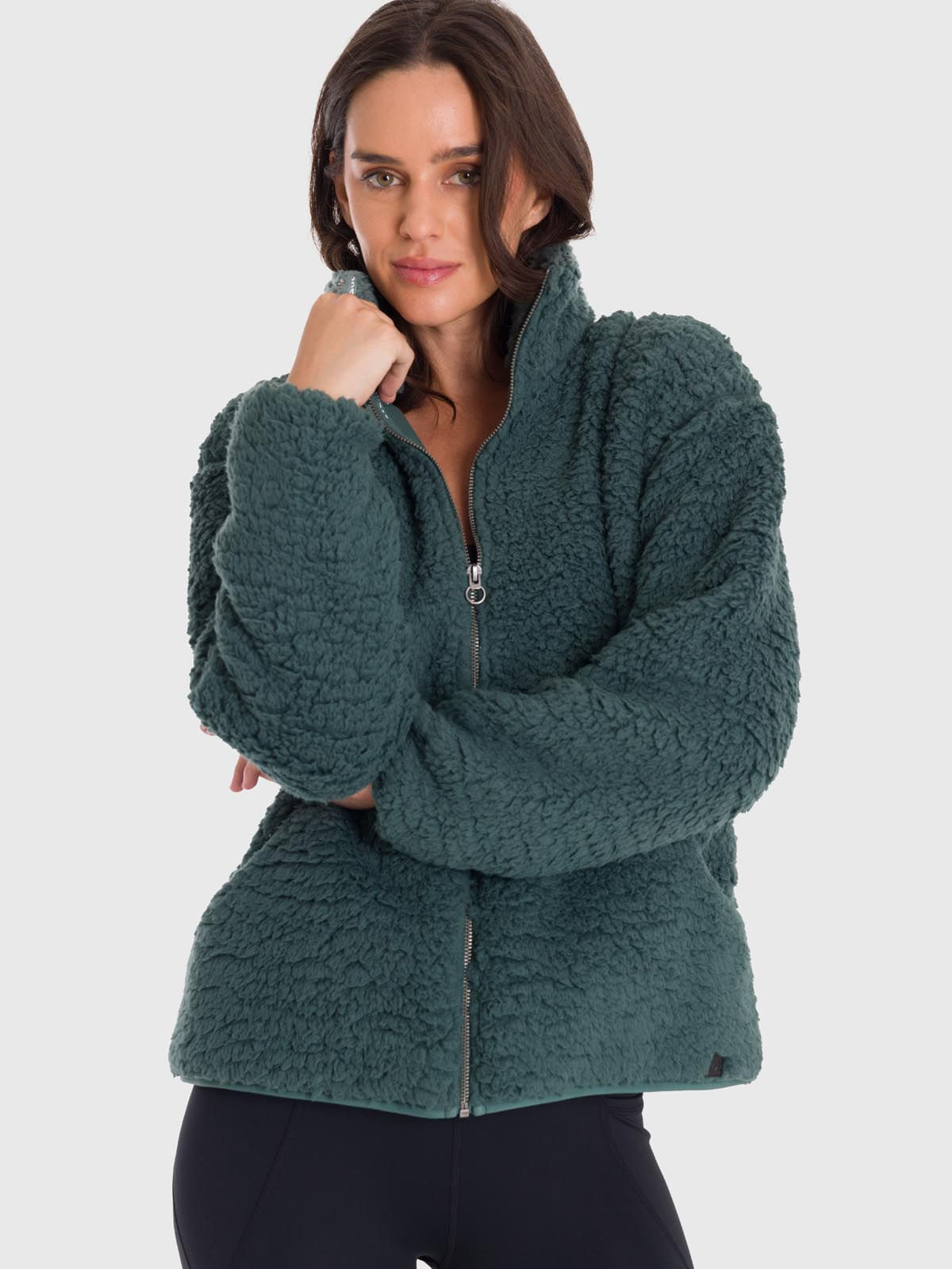 Polar Mujer Full Zip Sherpa Verde Bsoul