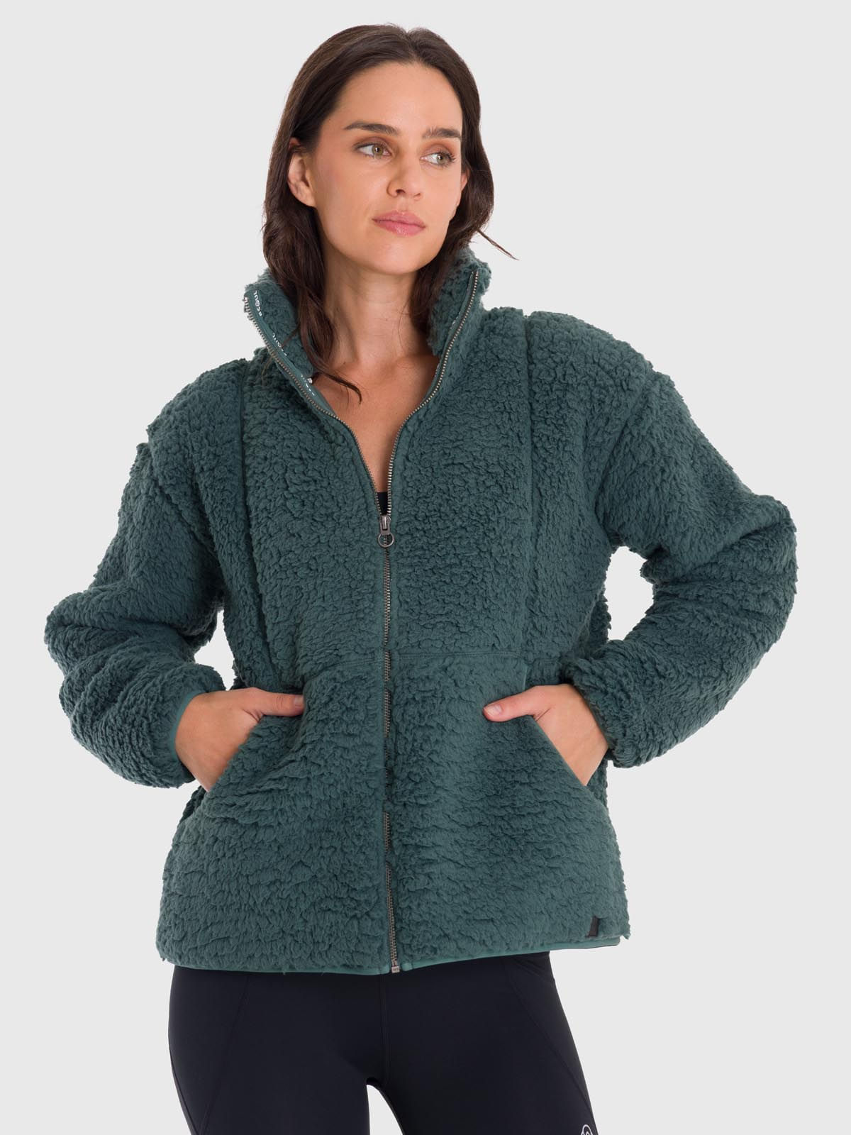 Polar Mujer Full Zip Sherpa Verde Bsoul