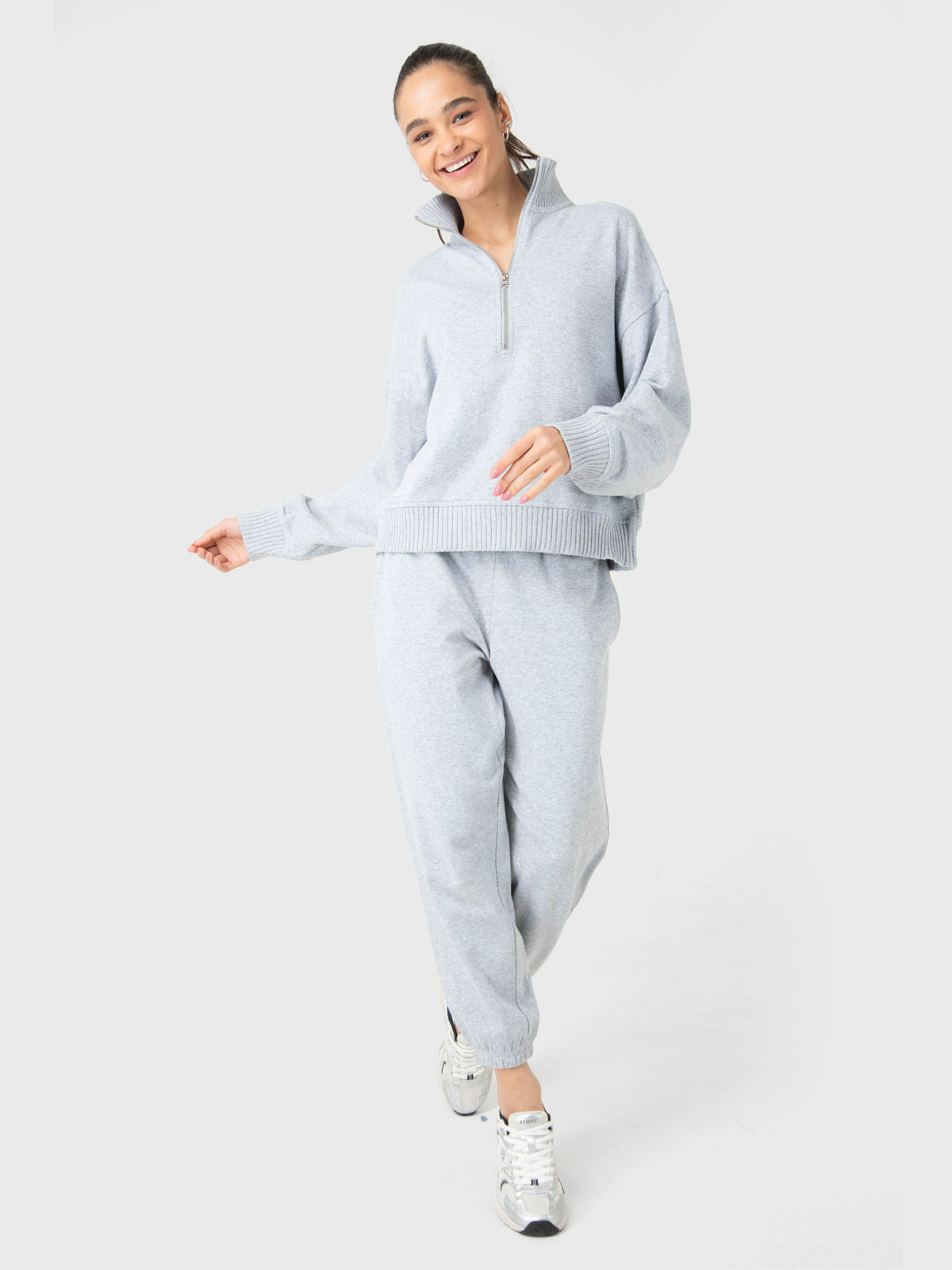 Polerón Mujer Lia Gris Bsoul