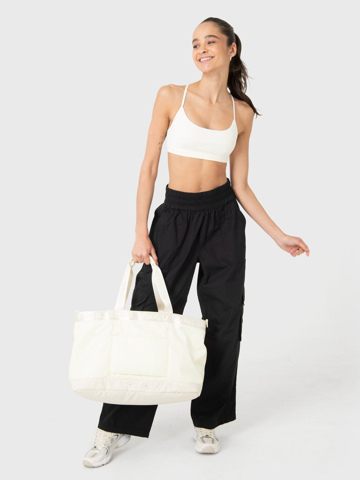 Pantalón Mujer Light Cargo Negro Bsoul