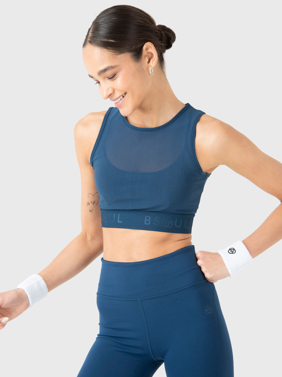 Peto Mujer Cropped Vest Azul Bsoul