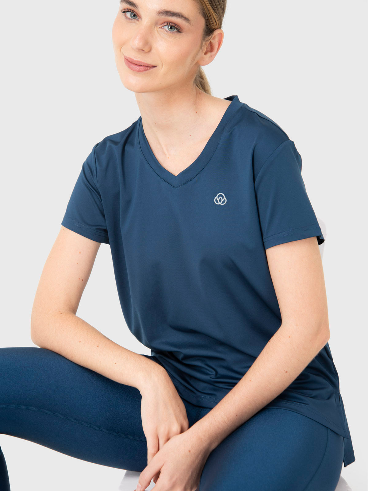 Polera Mujer V-Neck Azul Bsoul
