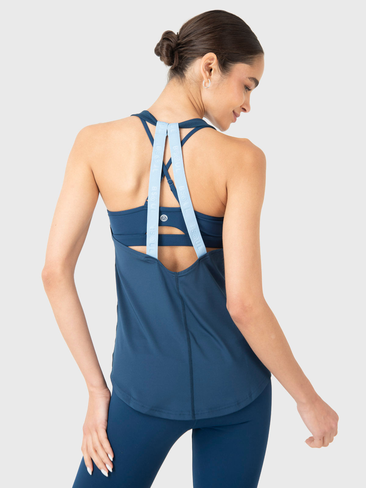 Polera Mujer Training Tank Azul Bsoul