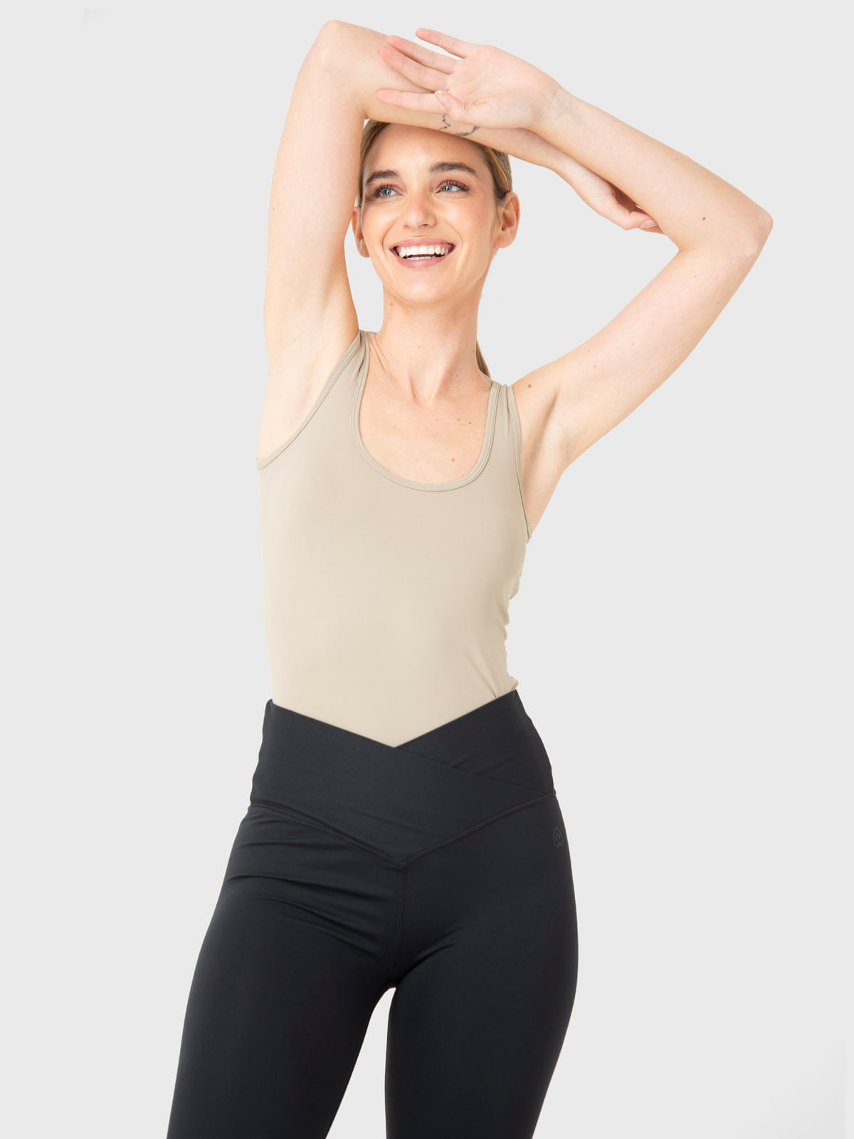 Polera Mujer Tank Seamless Beige Bsoul