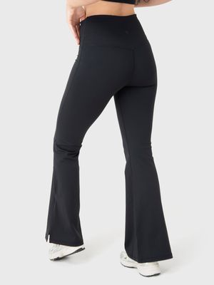 Calza Mujer Split Hem Flare Legg Negra Bsoul