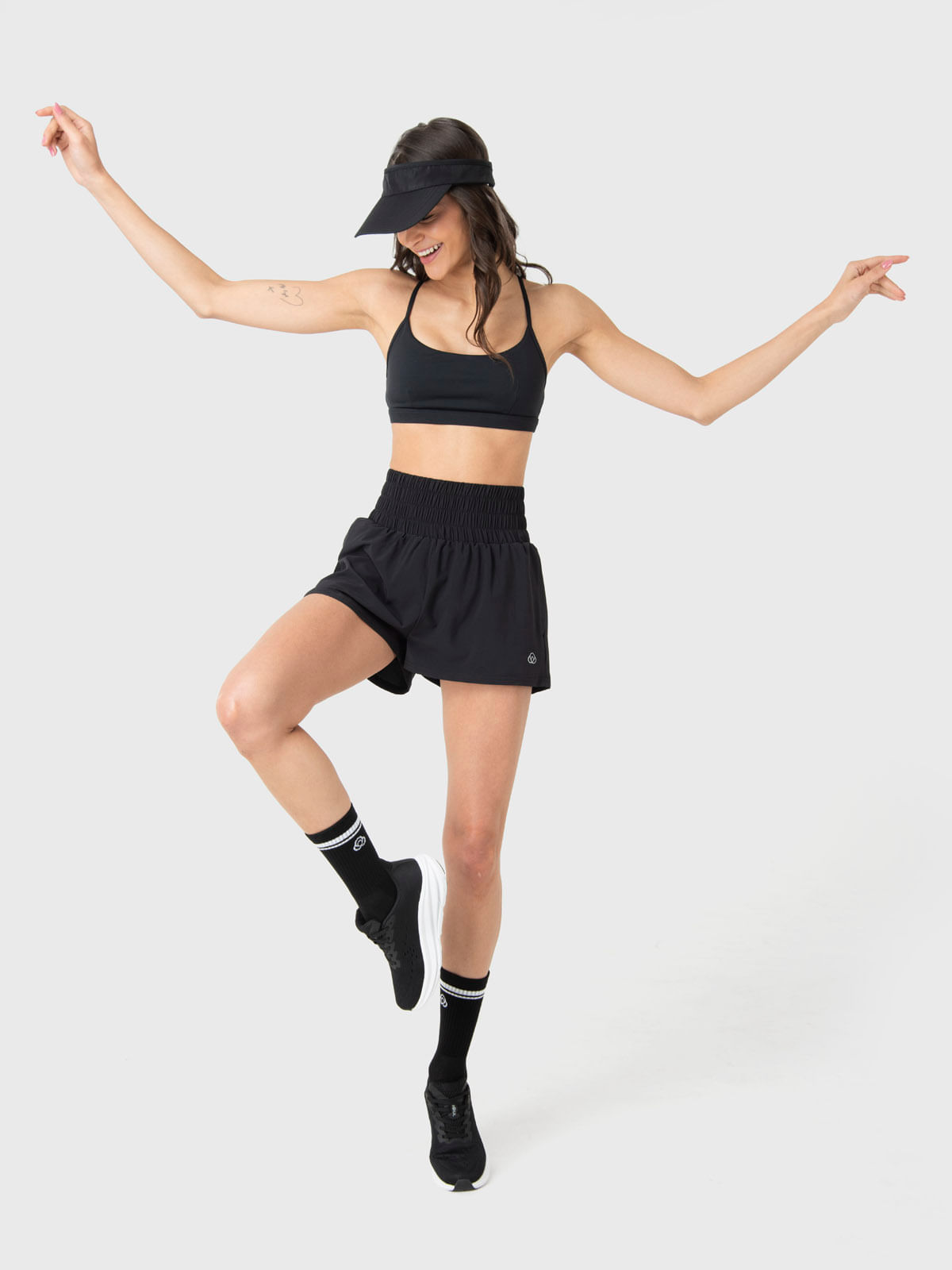 Short Mujer 2 in 1 Active Short Negro Bsoul